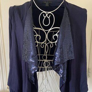 Forever 21 Long Sleeve Navy Blue Sparkle Cardigan